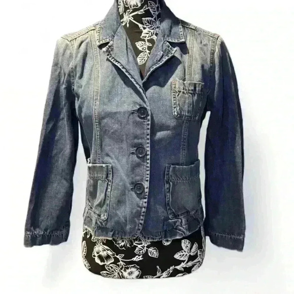 Abercrombie & Fitch Women's Distressed Jean Jacket Blue Size M - Picture 1 of 4